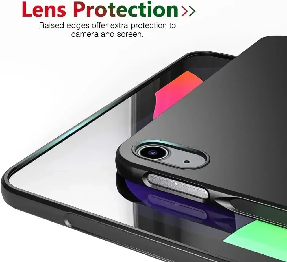 حافظة لوحية من السيليكون الناعم لجهاز iPad ، غطاء خلفي مرن ، غلاف أسود ، iPad Air 5 ، 4 ، Mini 2 ، 3 ، 4 ، 5 ، 6 ، 7 ، 8 ، 9 ، 10 جيل برو ، 11 "، من من