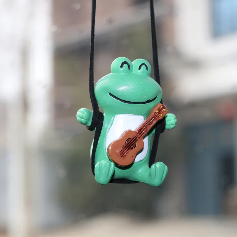 Cute Frog Decoration Swing Gypsum Mirror Decor Interior Accessories Popular Auto Hanging Ornament Rearview Mirror Car Pendant