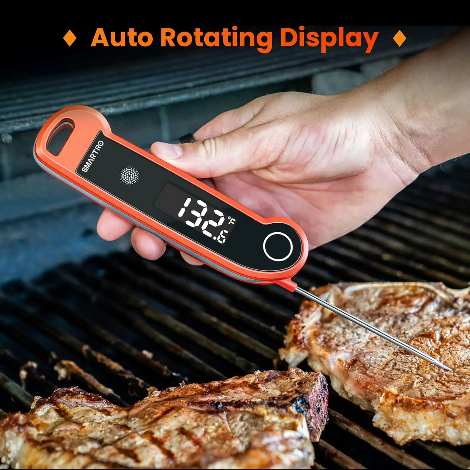 ST49 Digital Thermocouple Meat Thermometer with Backlit Display for Grilling, BBQ, Cooking, Frying, Candy