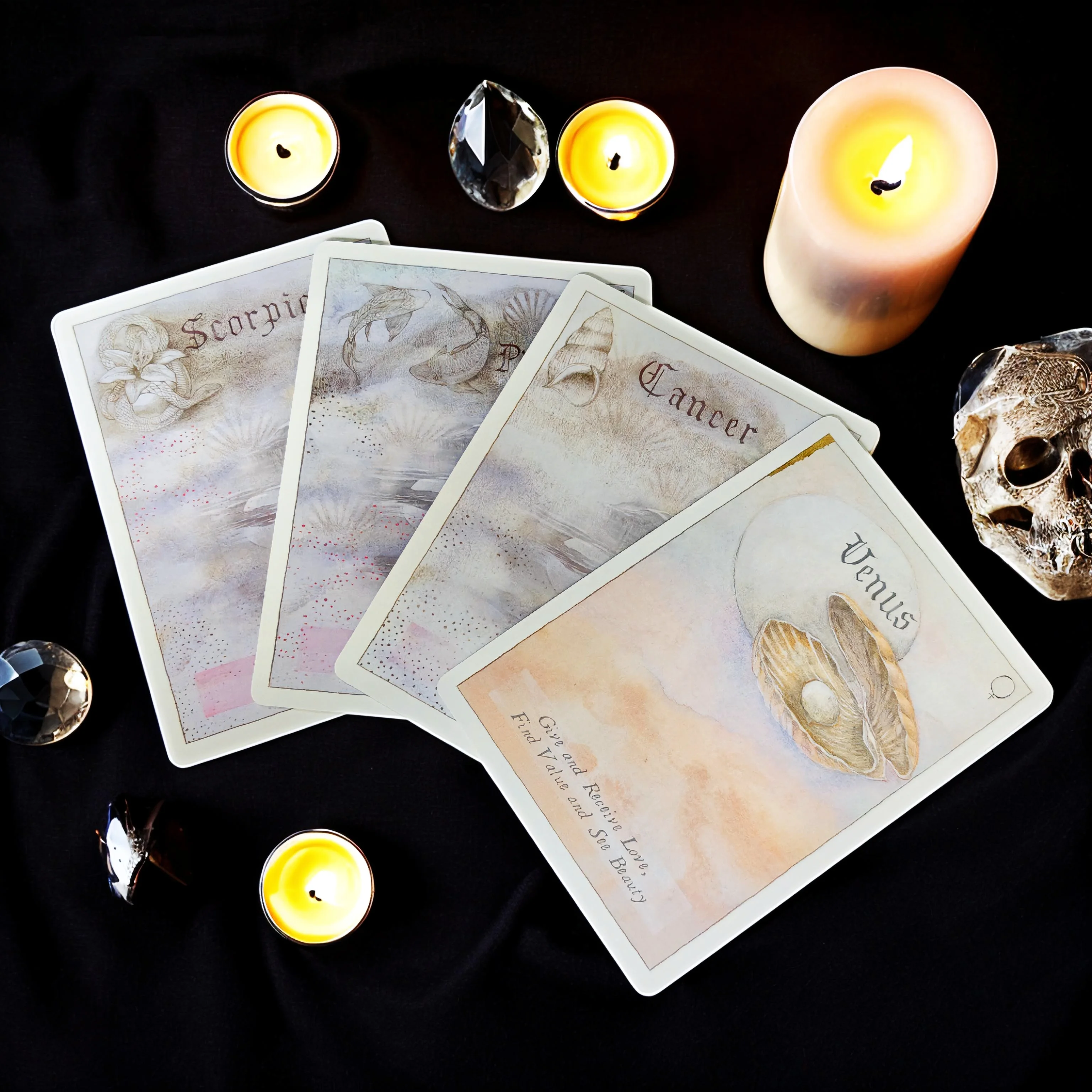 السماوية الهيئات علم التنجيم أوراكل سطح السفينة: 51 بطاقة مع الكواكب، زودياك، البيوت، الجوانب الكبرى 10.4*7.3 سم