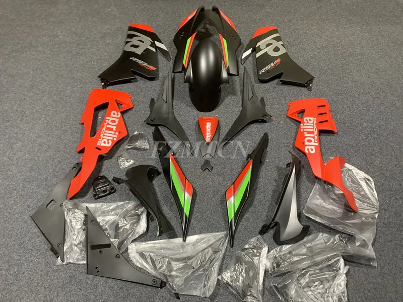 ชุดโครงรถจักรยานยนต์แบบเต็ม ABS สำหรับ Aprilia RSV4 1000 2016 2017 2018 2019 16 17 18 19ชุดตัวถังรถสีแดงสีดำด้าน