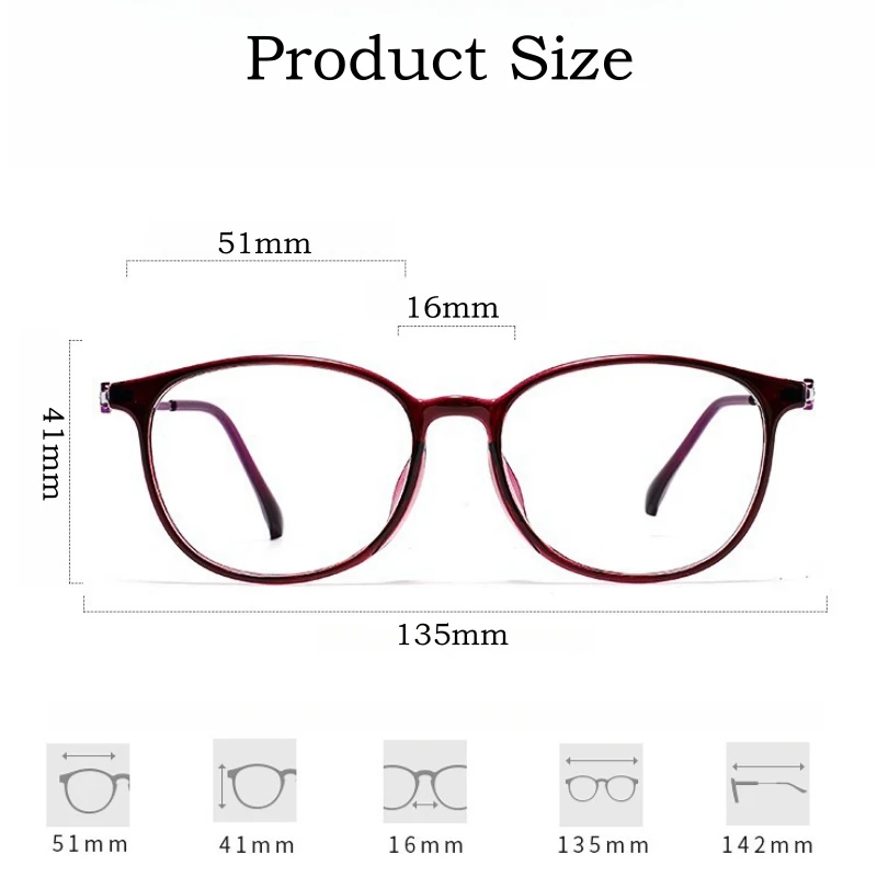 YIMARUILI Retro Oval TR90 Women's Glasses Frame Ultralight Fashion Total Small Face Optical Prescription Eyeglasses Frame F127X