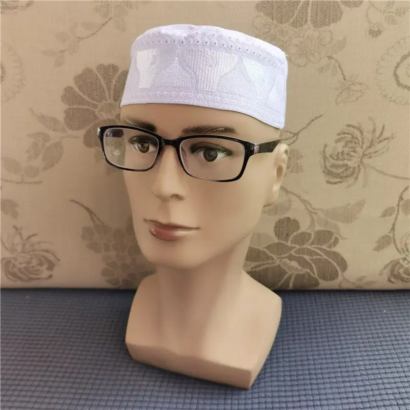 Muslim Men Prayer Caps Cotton Embroidery Leisure Saudi Arabia Islamic Hat Men Headscarf Clothing Topkippot Turban Saudi Uae Cap