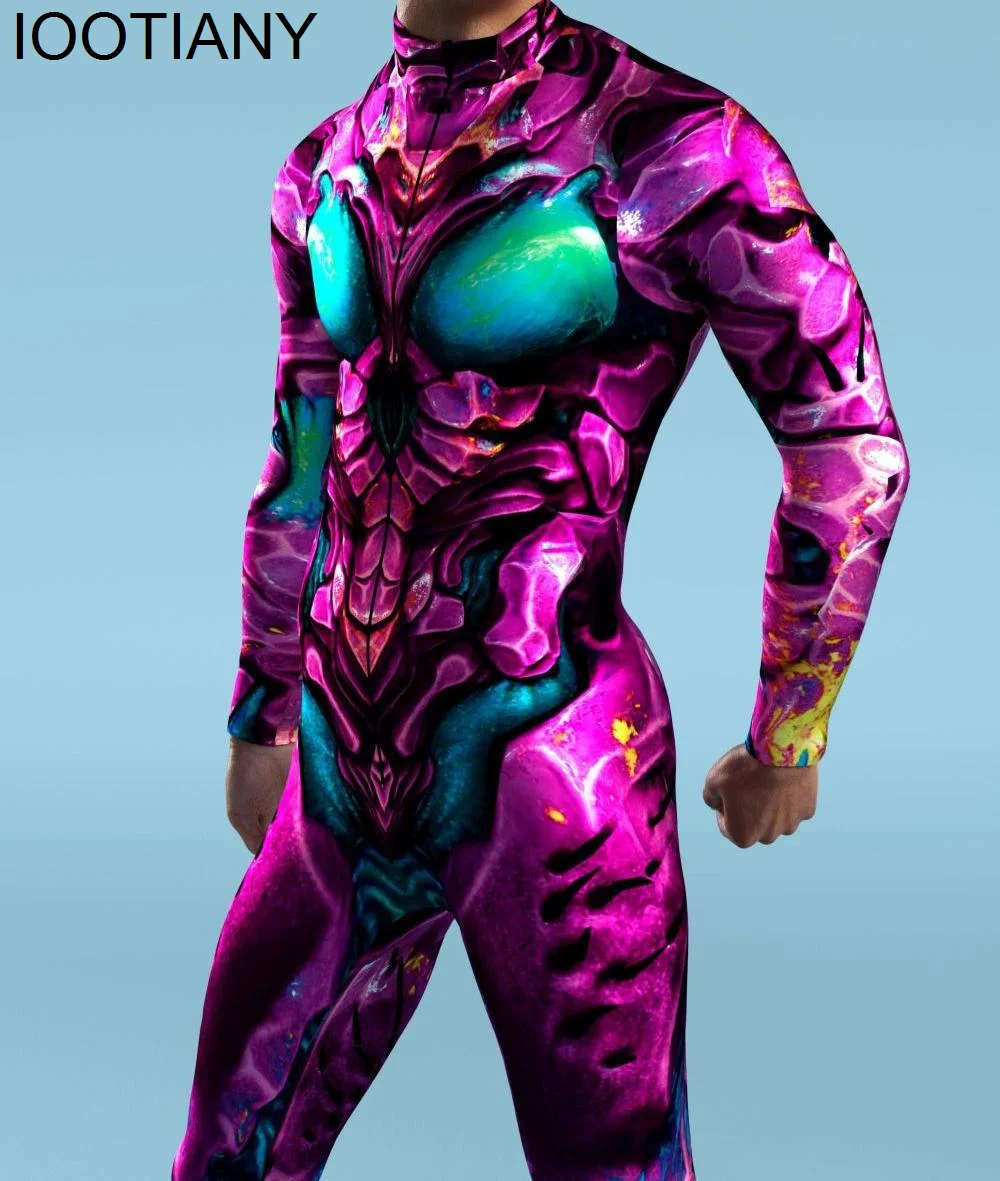 

Cosplay3D Printed Cosplay Costume Men Kids Front Zipper Multicolour Zentai Bodysuit Halloween Party Jumpsuits Carnival Holiday O