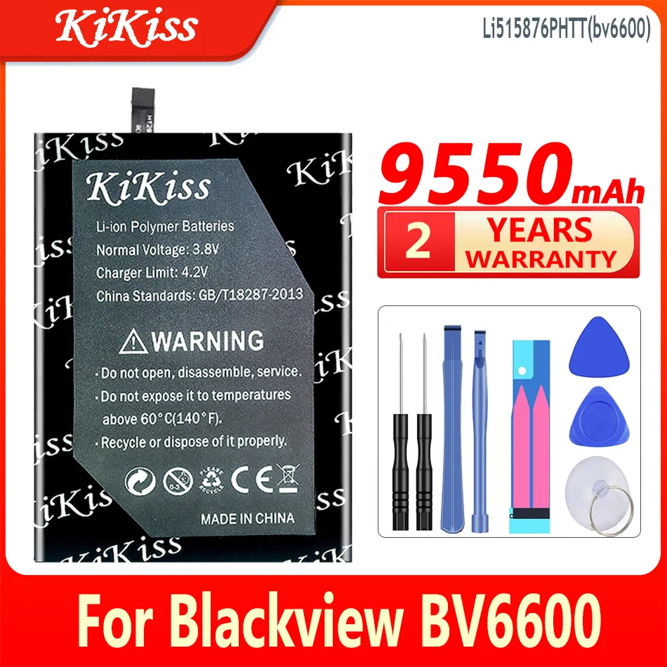 

New KiKiss Li515876PHTT Battery 9550mAh For Blackview BV6600 Mobile Phone Bateria