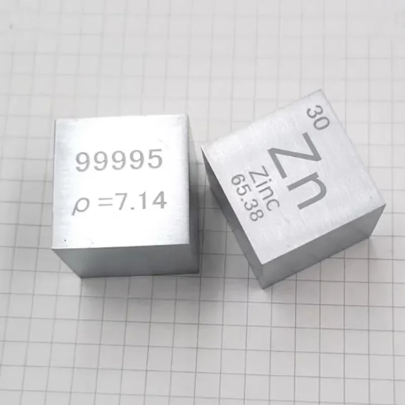 Zinc Metal 10mm 25.4mm 1 Inch Density Cube 99.99% For Element Collection