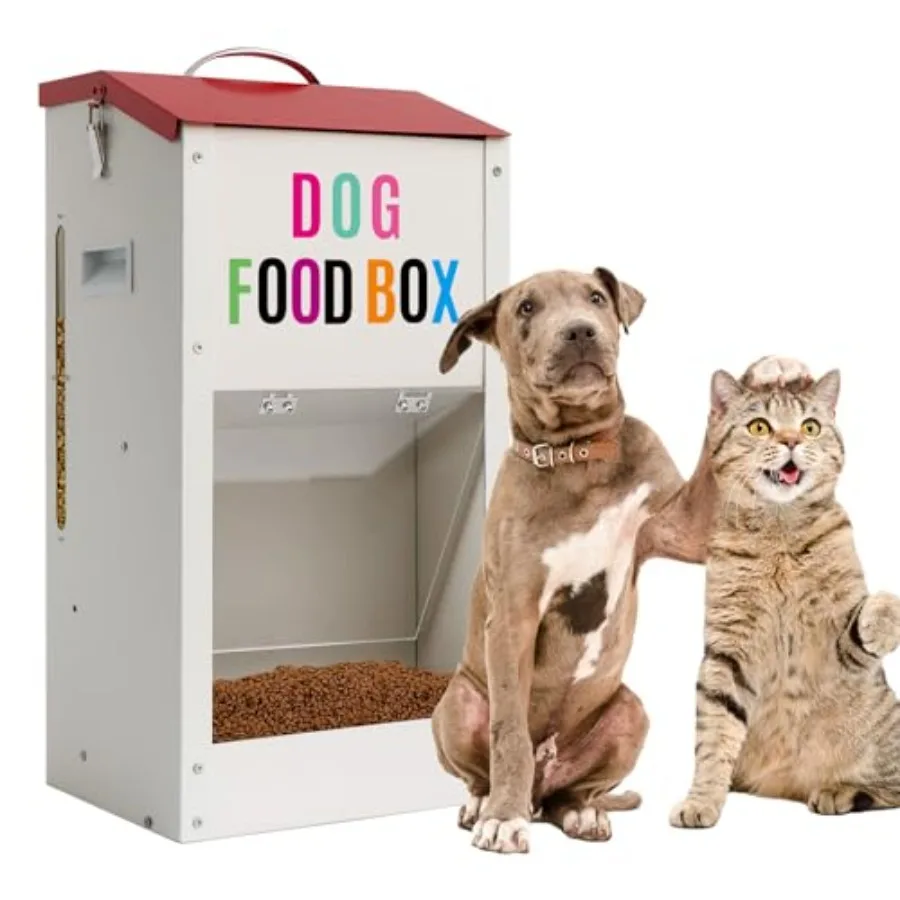

Galvanized Automatic Dog Feeder 25LBS Gravity Dog Feeder with Handle Galvanized Steel Pets Food Dispenser for Indoor Outdoor Us