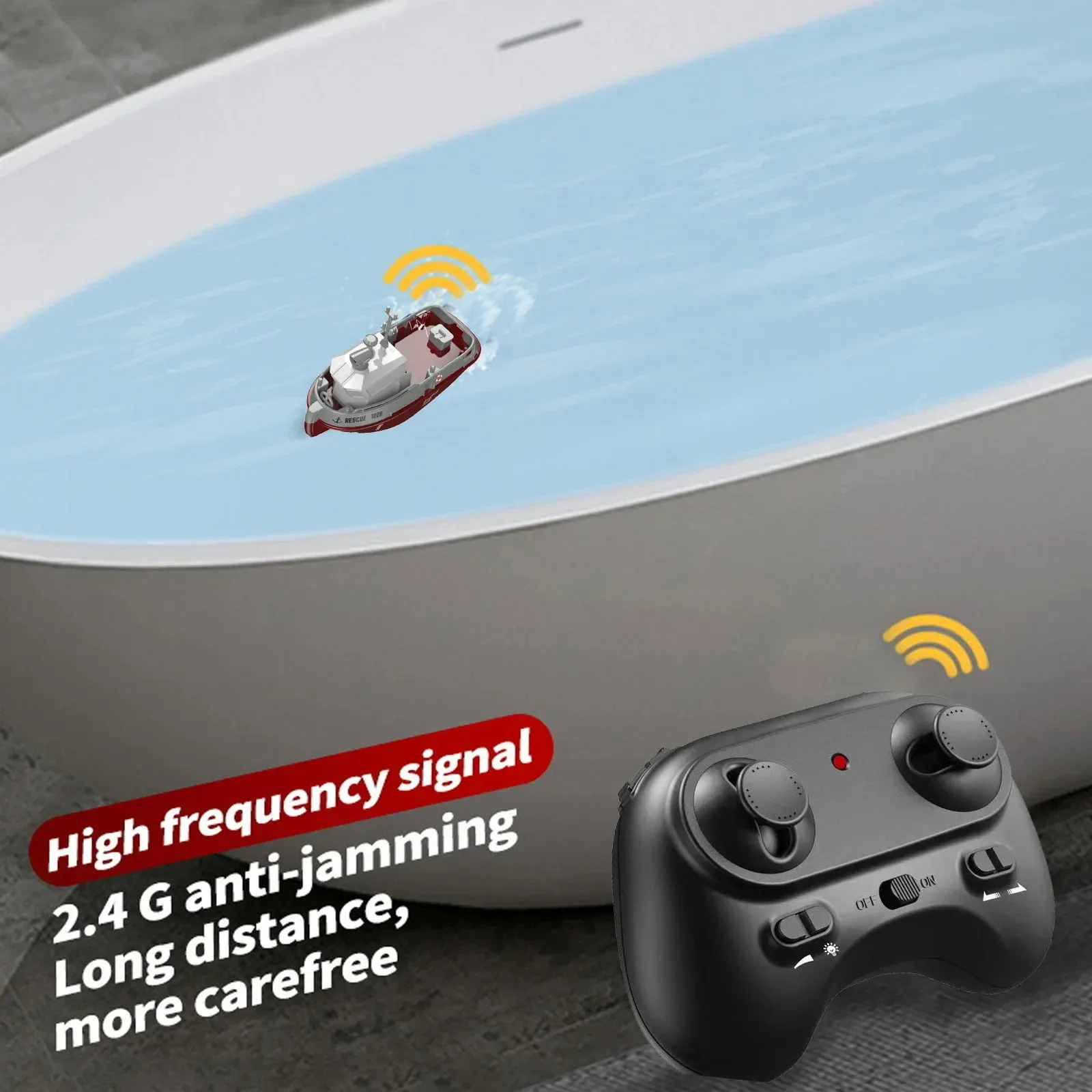 S820 RC Boat 2.4G 1/32 Powerful Dual Motors Wireless Electric Remote Control Tugboat Model RC Boat Toys for Kids Gift