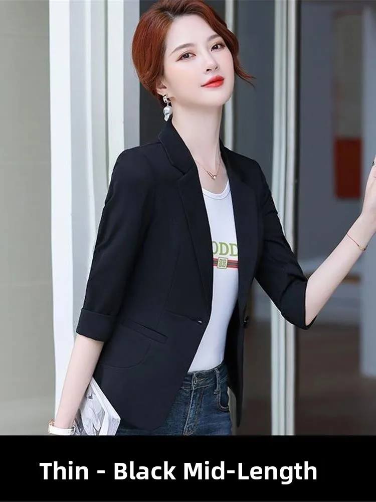 ort Sle Damenanzug Jaet 2025, neue koreanische Version Seven Sve, vielseitiges kleines Damen-Oberteil mit Western Sle