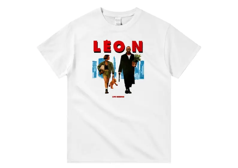 

Léon: The Professional, Luc Besson, Jean Reno, Natalie Portman, 1994 - HQ Retro Movie Print T-Shirt, Heavyweight Unisex Crewneck