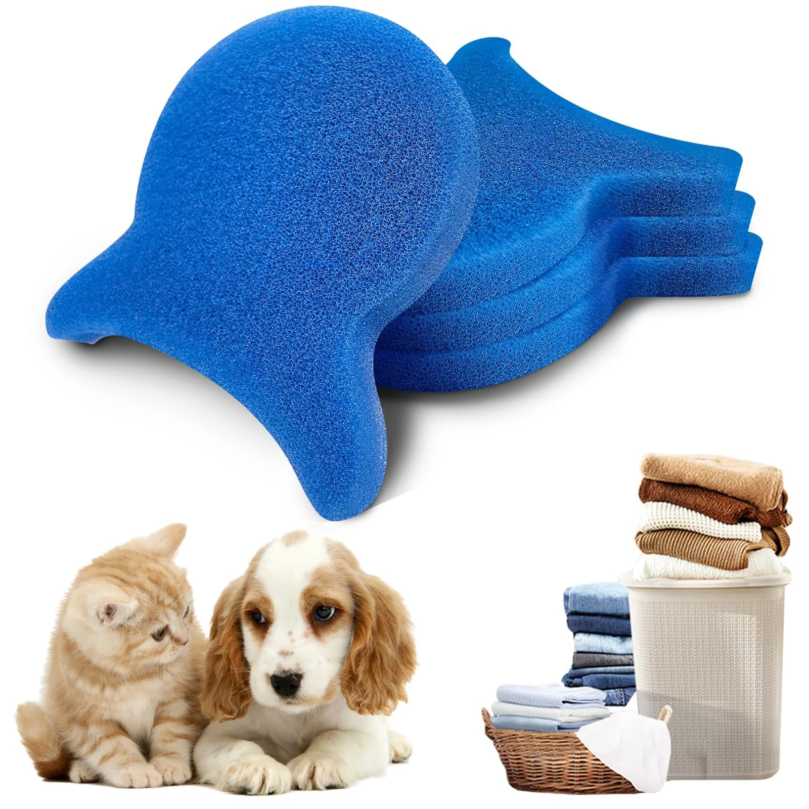 

6pcs Reusable Dog Cat Hair Remover Tool Easy To Use Clean Lint Fur Remover for Laundry Clothes Washing Machines Dryers