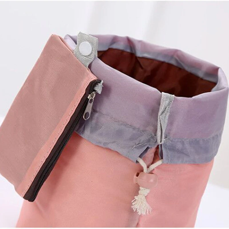 Waterproof Round Cosmetic Bag Travel Nylon Makeup Bag Drawstring Elegant Organizer Wash Bags Female Toiletry Kit Storage Case