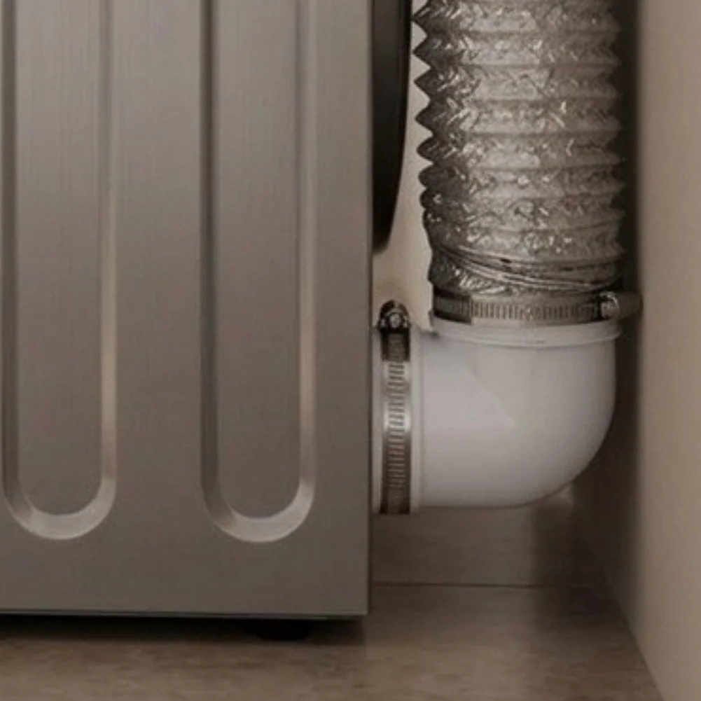 For All-in-One Clothes Dryer Vent Kit Includes 1.5m Flexible Aluminum Hose for T Connector WFor All Plate 4 Screws and Sealing