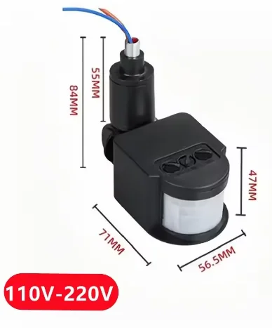 PIR Motion Sensor Switch With LED Light DC12V DC24V Motion Sensor Light Switch Outdoor AC85-265V Automatic Infrared
