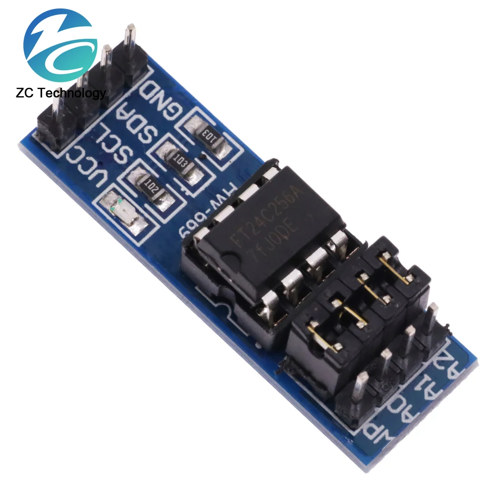 1/10PCS AT24C256 I2C IIC Interface Modul Memori EEPROM 8PChip Indikator Power Supply Pull Up Resistor Pengaturan Jumper Langsung