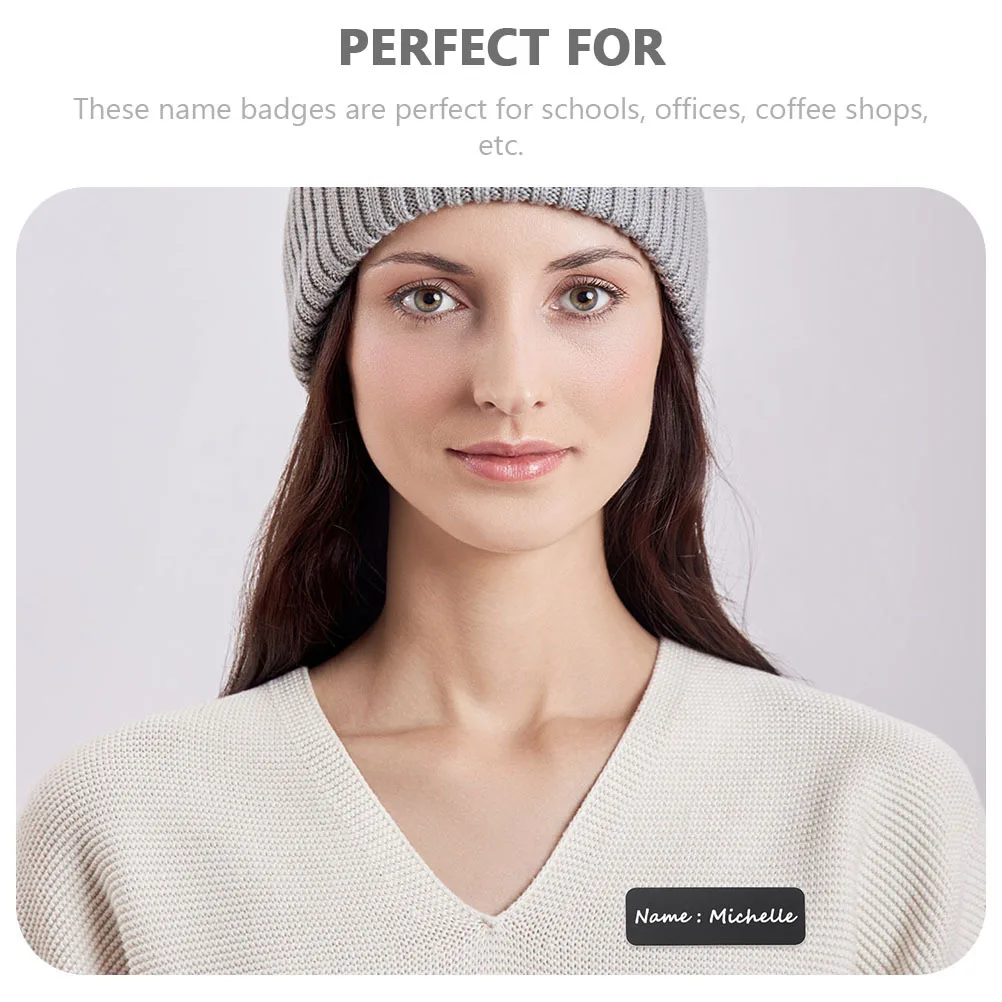 2 قطعة شارة اسم البلاستيك لتقوم بها بنفسك اسم العلامة فارغة الصلب بولي كلوريد الفينيل شارة لمكتب المدرسة الموظفين حامل بطاقات التعريف الشخصية دبوس السحابة ملحق