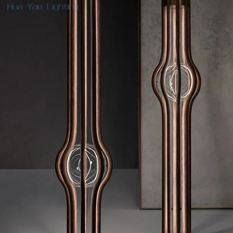 

Walnut floor lamp creative exhibition hall living room sofa bedroom vertical lamp
