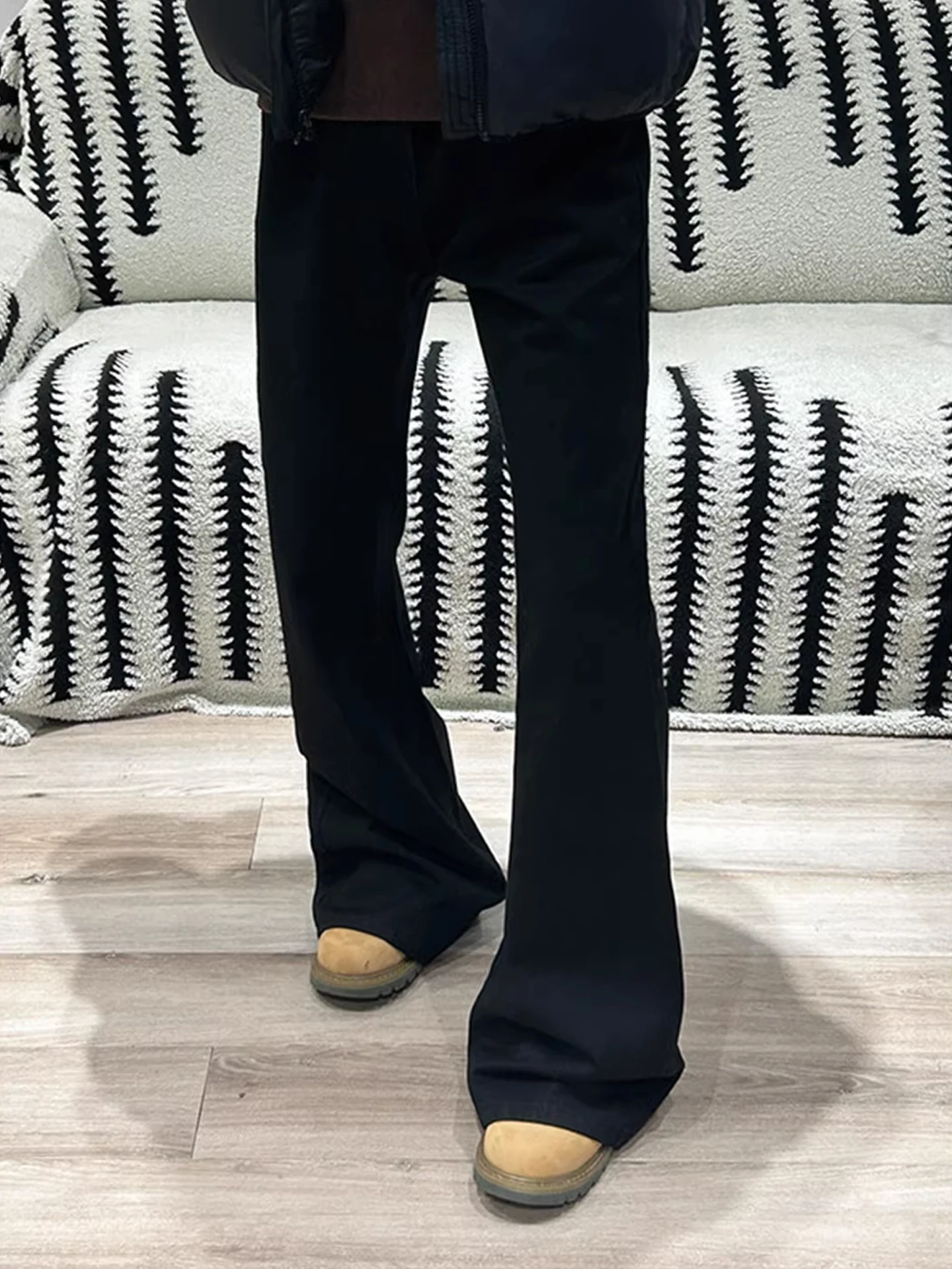 

Джинсы Cleanfit American High Street Micro Flare для мужчин и женщин, осенне-зимние, прямые, зауженные, длинные брюки