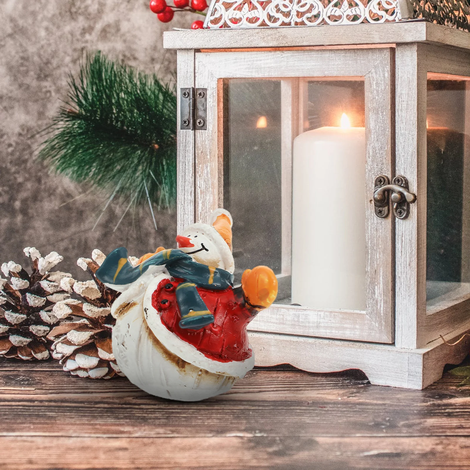 

Resin Snowman Decor Mini Home Ornament Xmas Craft Desktop Decoration Party Adornment Unique Diy Craft For Living Room Bedroom