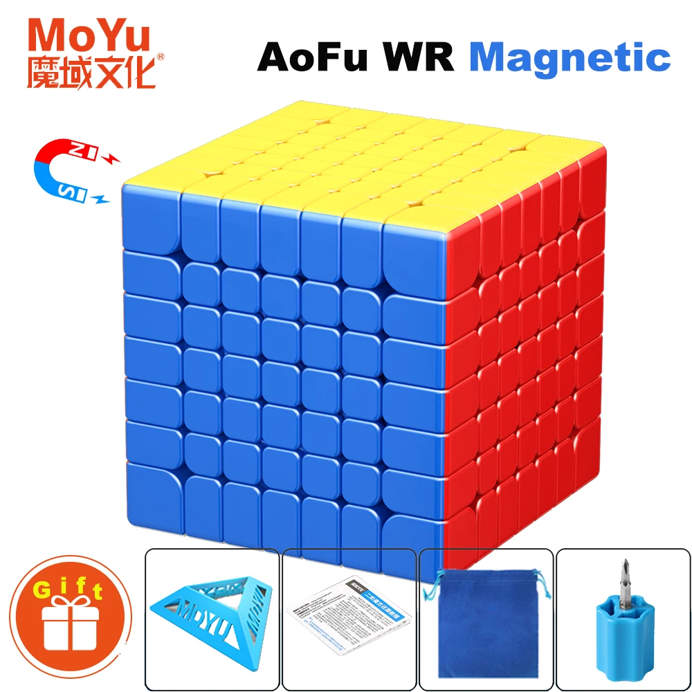 مكعب مغناطيسي MoYu مكعبات AoFu 7×7 WRM 7x7x7 المكعب السحري 7x7 مكعب روبيك لعبة ألغاز احترافية ململة للأطفال شحن مجاني مكعب السرعة