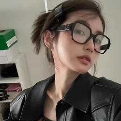 Korea Retro Thick Glasses Frame Women Lovely INS No Makeup Plain Glasses Men Eyewear Cute Decorative Computer Glasses