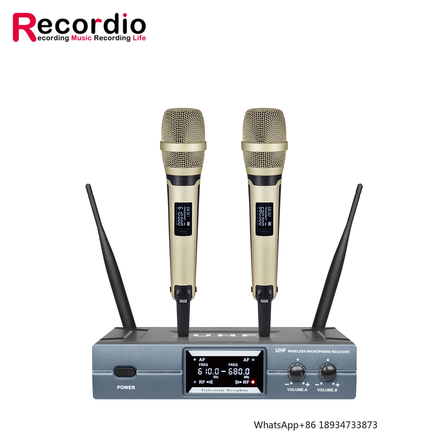 

GAW-9001 Dual Wireless Microphone Professionnel KTV Stage Handheld Audio System Dynamic for Performance Outdoor Activities