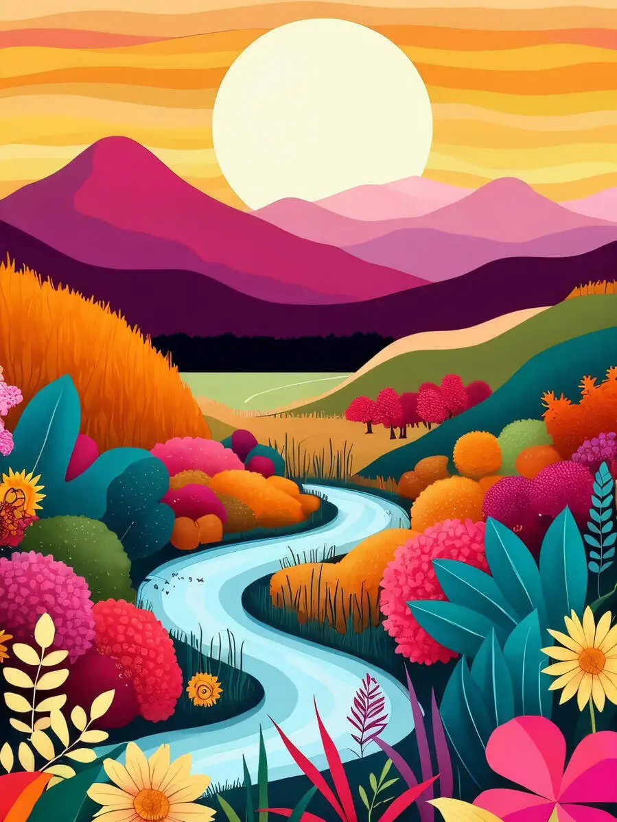 Peinture à l'huile par numéros paysage de montagne bricolage peinture numérique maison arbre paysage