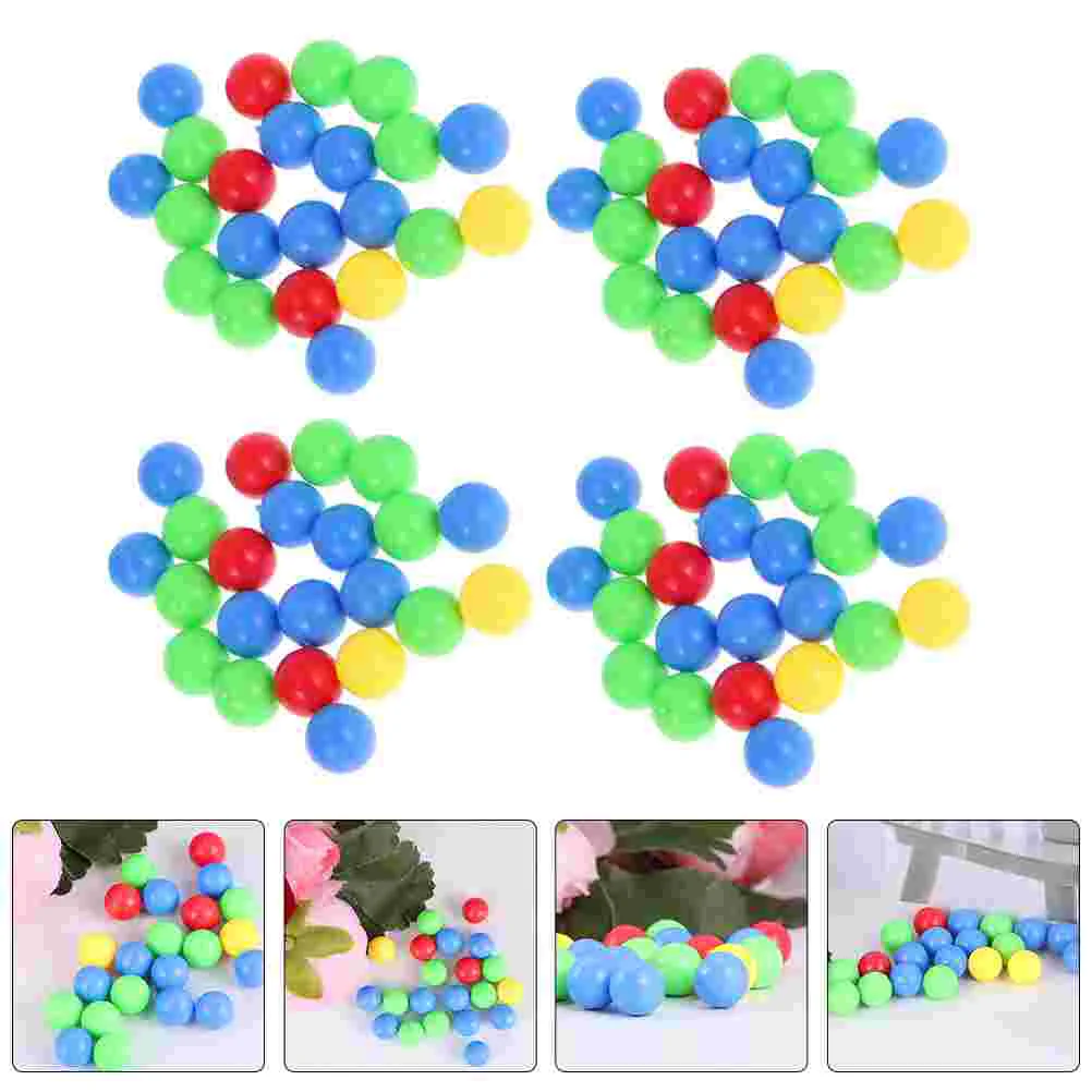 4 sacchetti di biglie gioco educativo perline bordo artigianale fai da te con fori palline di ippopotamo colorate in plastica non forate genitore-figlio