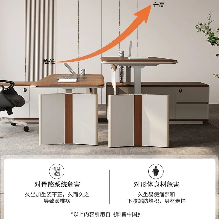 Elektrisch opklapbaar Advanced Sense President's Desk Bureau en stoel