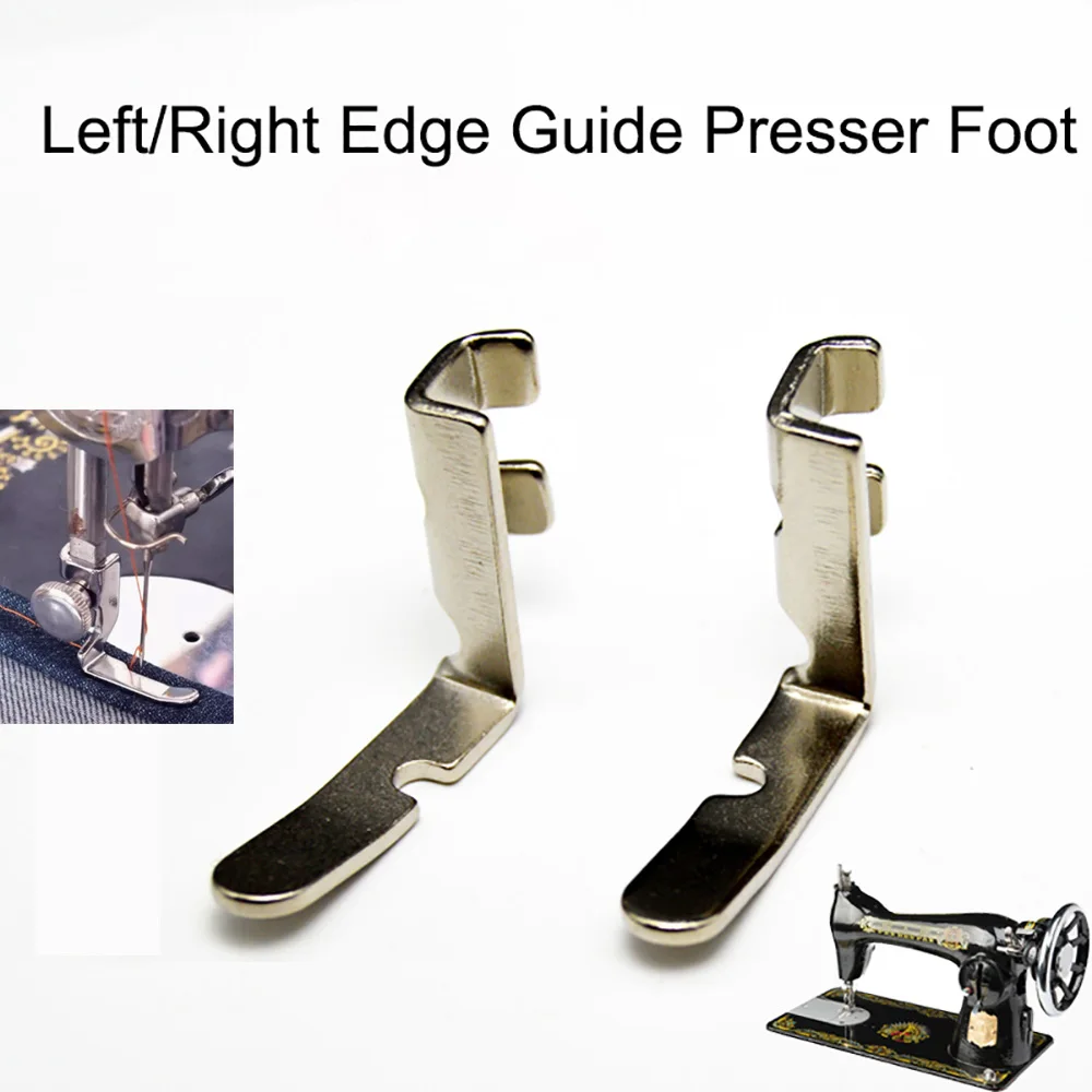 Right/Left Edge Guide Presser Foot Industrial Home Sewing Machine Single Needle Straight Lockstitch Seam Walking Flat Car Foot