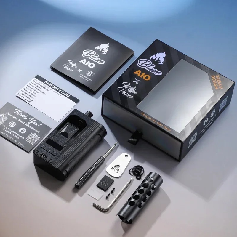 새로운 도착 Mike vapes Blaze Aio Blaze Boro Mod 완전 기계식 Vape Box Mod 지원 88w 출력, 단일 18650 배터리로 구동