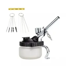 Airbrush Kitchen Cleaning Pot Glass Air Brush Holder Clean Paint Jar Bottle Kit Spray Gun Tool Kit Assorted Brushes And Needles