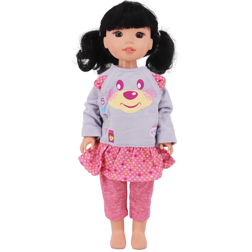 Cute Print Doll Clothes Dress Fit 14.5 Inch Doll&36Cm Paola Renio Baby&Wellie Wisher&Nancy Doll Accessories Girl\'s Toy Gifts