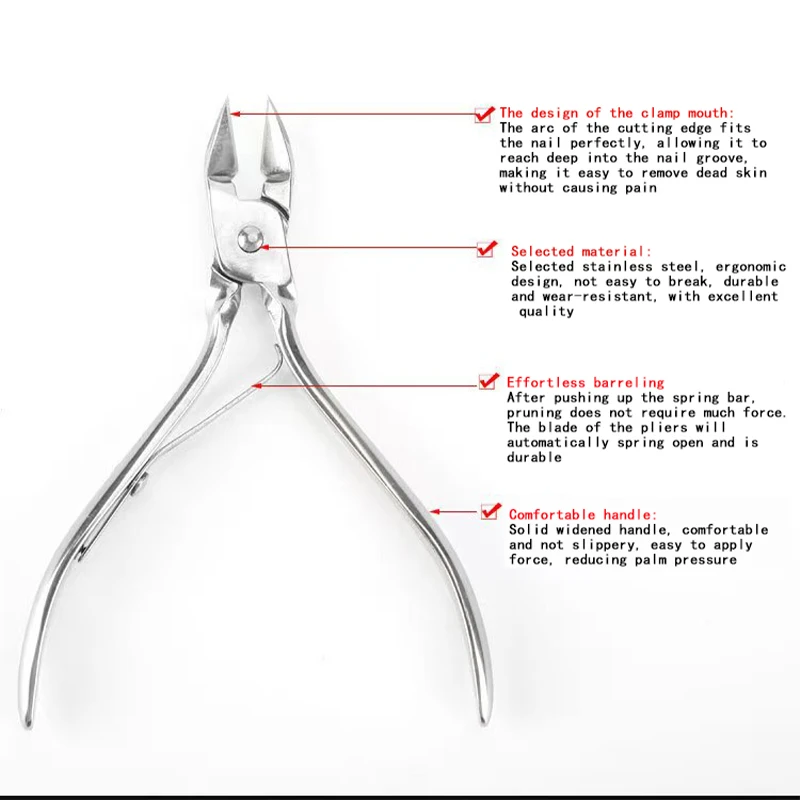 Nagelgroef nagelknipper, nail art dode huidknipper, kleine dode huid tang, dode huid trimmen teennagel messen, gereedschap voor rem
