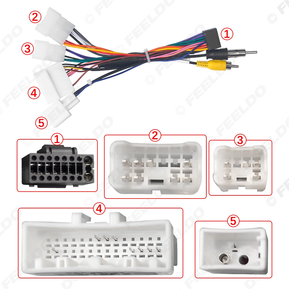 Car 16pin Power Cord Wiring Harness Adapter For Subaru Forester 2010-2014 Installation Head Unit