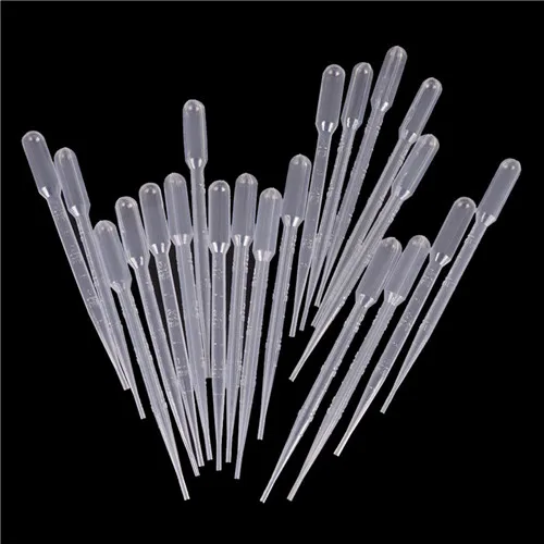 20pcs/set 3ML Disposable Plastic Eye Dropper Set Transfer Graduated Pipettes Lab Supplies