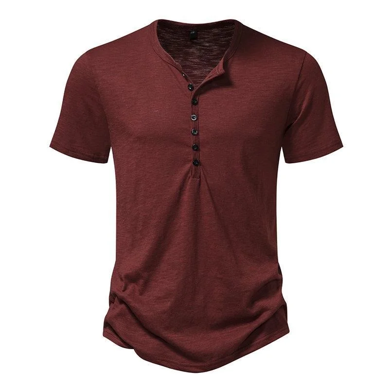 2024 Mens Cotton Linen Shirt Short Sleeve V-Neck Casual Beach Comfortable Fashion Mens T-Shirt