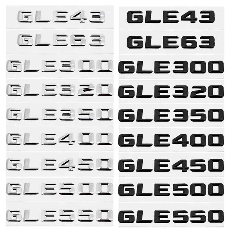 3D Car Rear Trunk Sticker Tail Number Emblem for Mercedes  GLE43 GLE63 GLE300 GLE320 GLE350 GLE400 GLE450 GLE500 GLE550