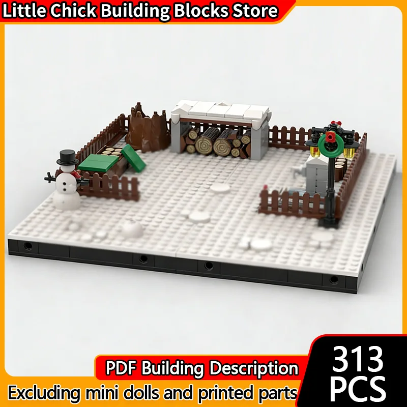 

Модель City Street View MOC, строительные кирпичи, рождественские пейзажи, модульная технология, детские праздничные подарки, сборные игрушки, костюм