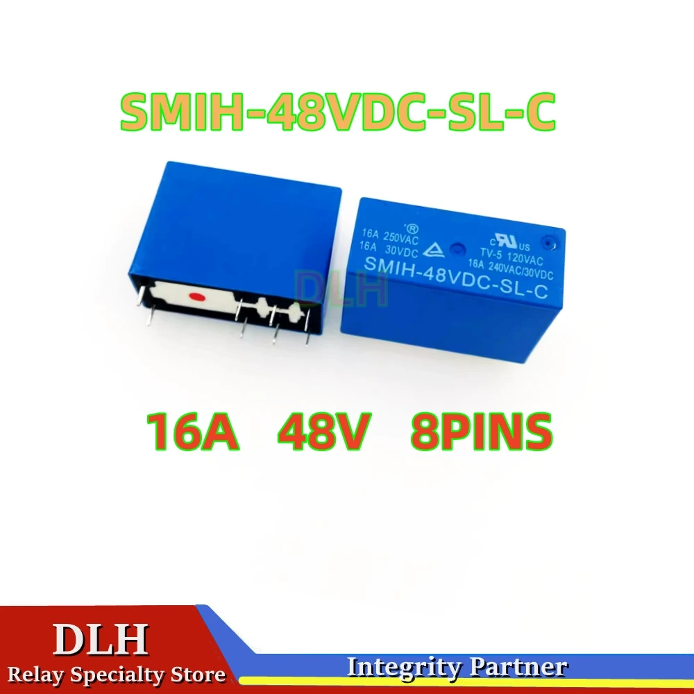 （5PCS/Lot） SMIH-48VDC-SL-C SMIH-48V-SL-C SMIH-DC48V-SL-C 8-PINS 16A 48VDC Power Relay  replace SZ-S-148L