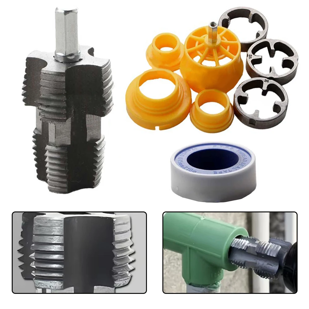 

Electric Drill Pipe Cutter Yellow, Silver PPR Water Pipe Opener Electric Drill Compatible Smooth Thread Cutting