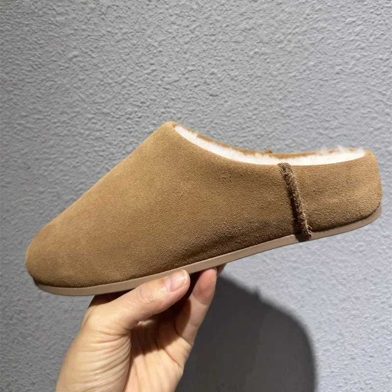 

Women's Slippers 2025 Autumn and Winter New Style with Plush Warm Flat Shoes, Versatile, Lightweight, Soft Soled Casual Shoes