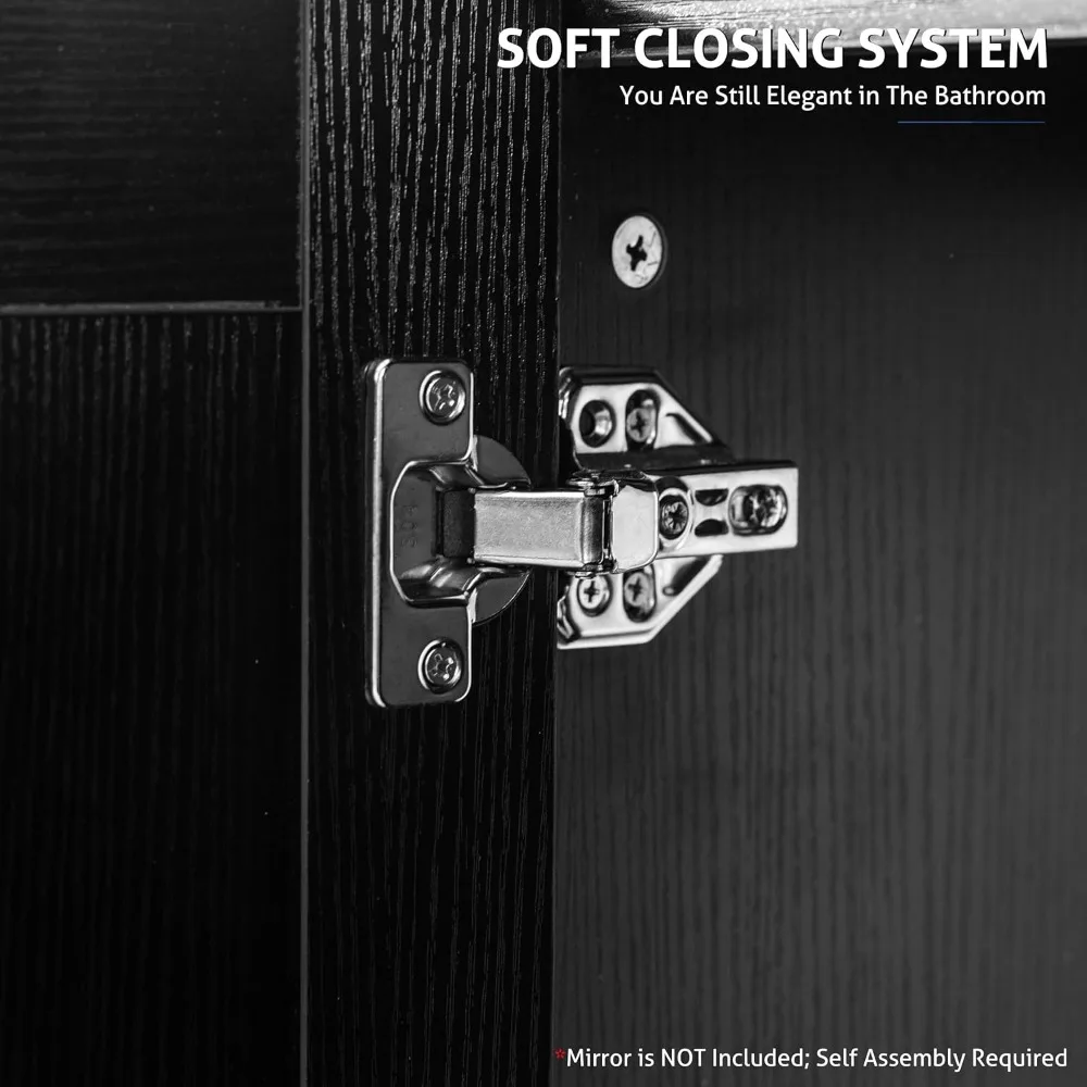 خزانة حمام حديثة قائمة بذاتها مع خطوط مستقيمة، مجموعة 24 حوض، تصميم معاصر بدون حوض B50