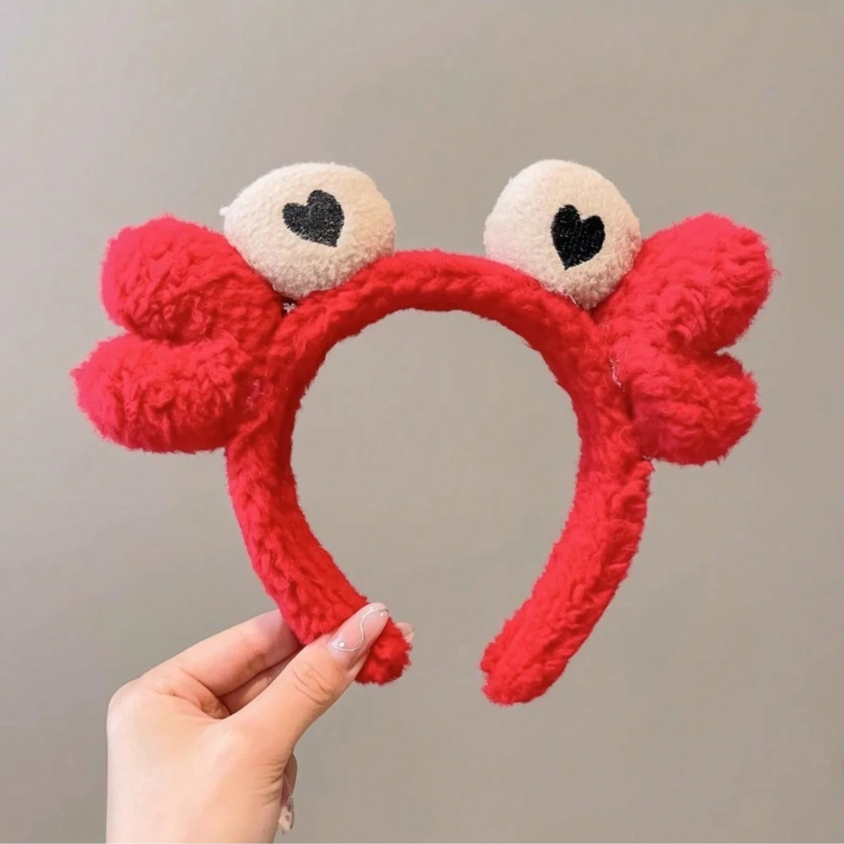 

Plush Crab Antler Hair Hoop Cute Sweet Hair Accessory Daily Makeup & Face Washing Headband Soft Fluffy Hairband for Women Girls
