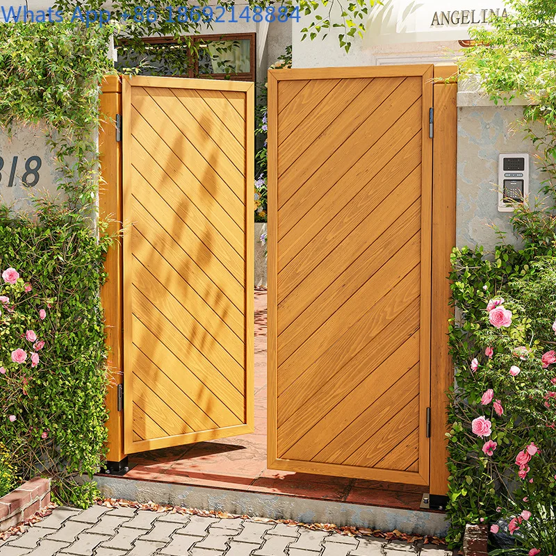 Garden Fence Gate Outdoor Pressure Treated Wood Door Double Swing Yard Railing Villa Courtyard Entry Simple Small Door