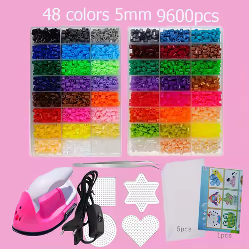 Hama Beads Box Embalagem Thermal mosaic Ferro Educação Beads, Ironing beads Fuse Beads Brinquedo DIY, 24 48 72 Cores 2.6MM 5MM - Image 19