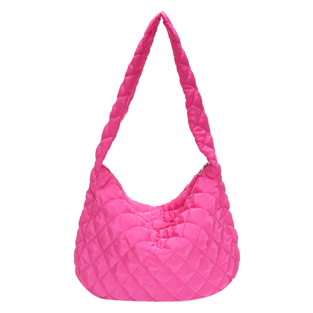 Bolso de compras acolchado ligero para mujer, bolsa de mensajero de algodón para niña, Bolso grande de alta calidad, Color sólido para viajes de vacaciones