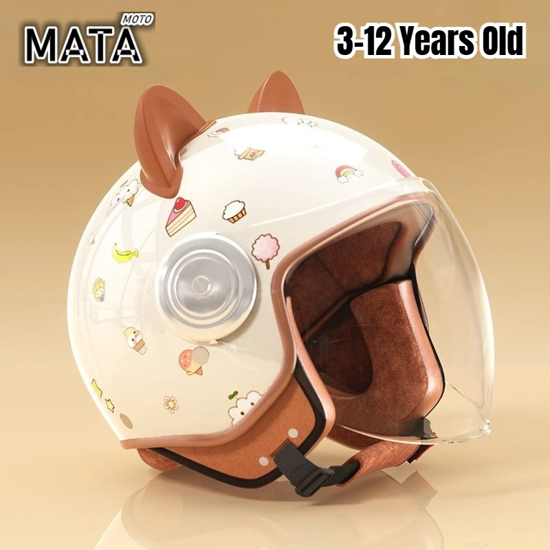 

HOT 3-12 Years Old Safety Protection Kids Scooter Helmet Cute Cartoon Electric Moto Bicycle Motocross Children's Warm Up Helmets