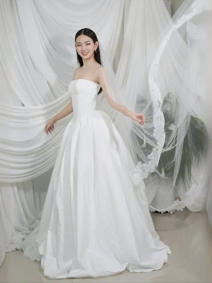 

Aenyrst Customized Evening Party Dresses Chiffon White Strapless Woman Elegant Formal Occasion Dresses فساتين سهرة