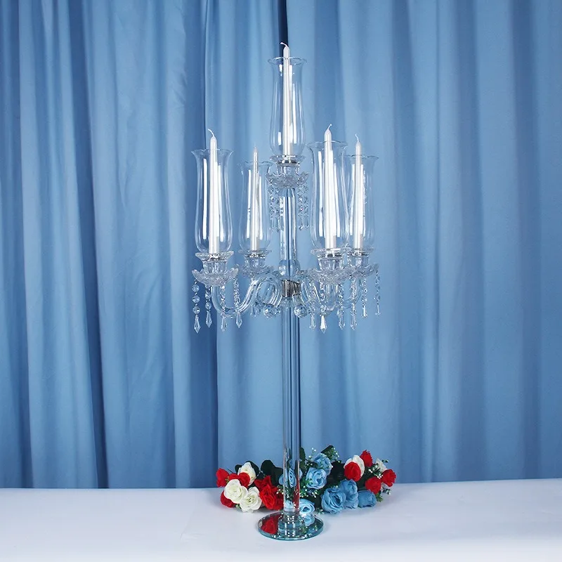 Crystal candlestick decorative props European 5-head windshield glass ornament